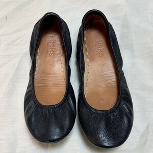 Tieks Midnight Black Leather Flats